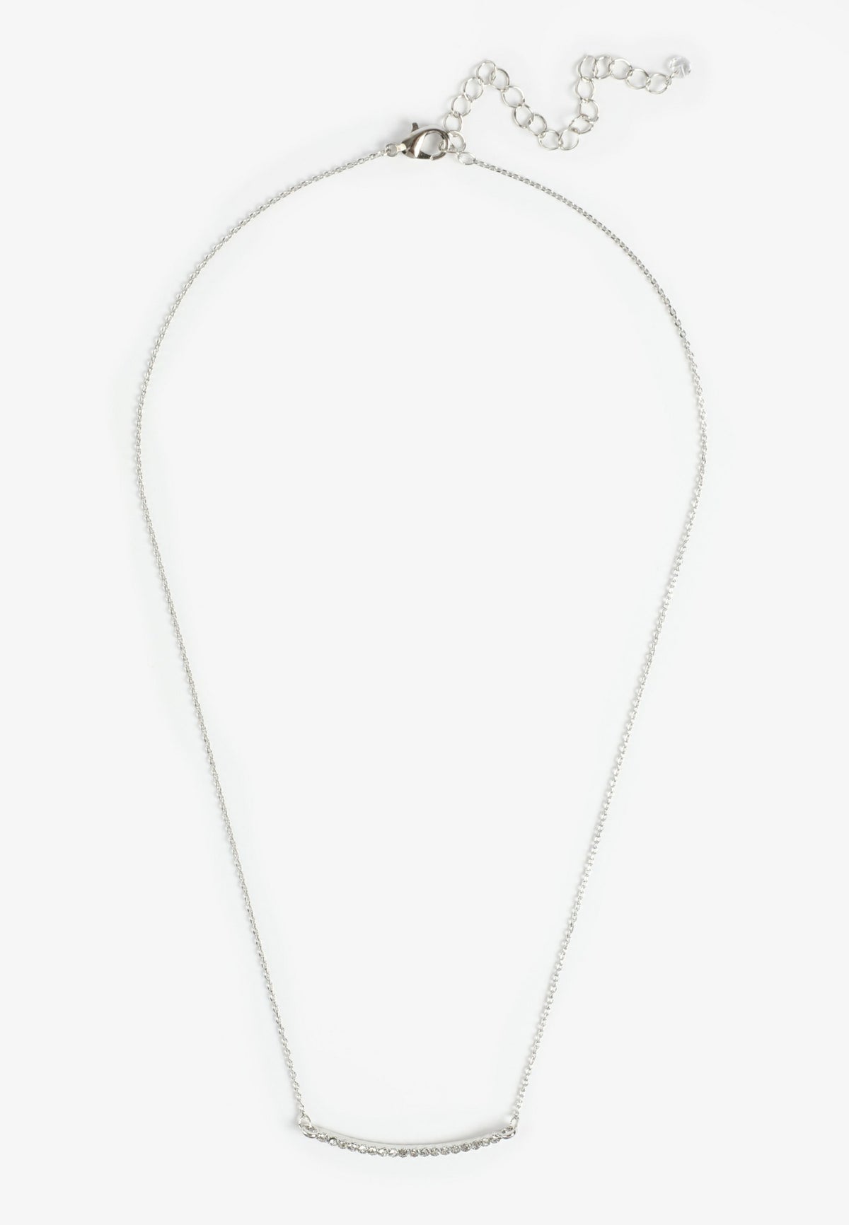 Maurices Everyday Layers Silver Rhinestone Bar Necklace