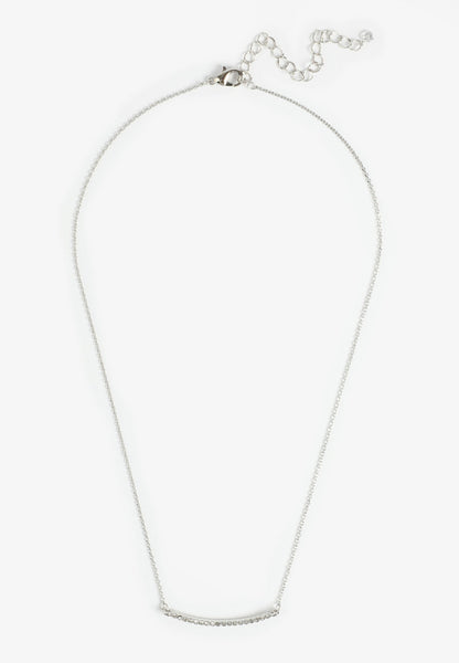Maurices Everyday Layers Silver Rhinestone Bar Necklace