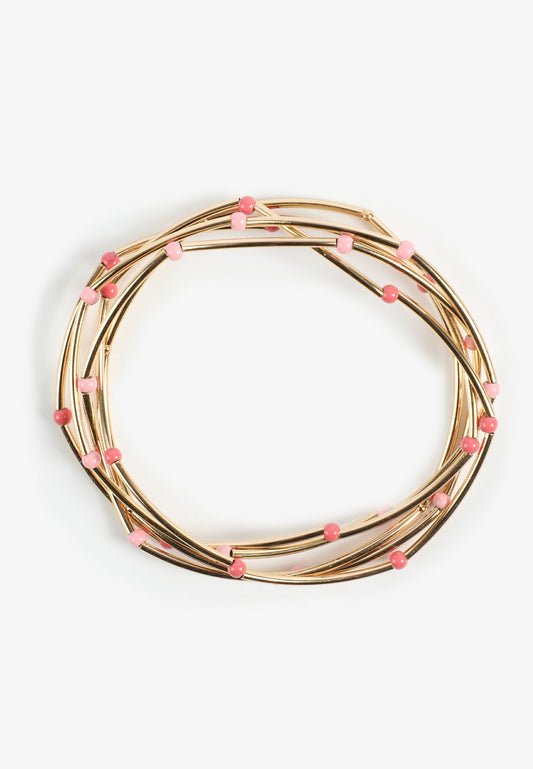 Maurices Gold Elbow Bead Stretch Bangle Set