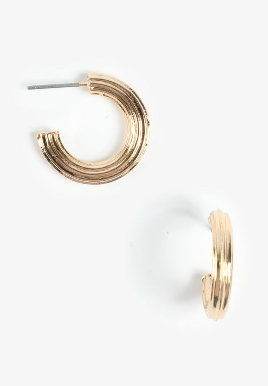 Maurices Gold Textured Hoop Earrings