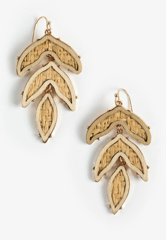 Maurices Gold Wooden Drop Earrings