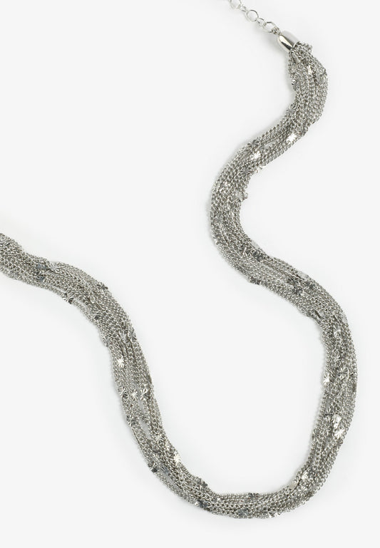 Maurices Silver Multi Strand Chain Necklace